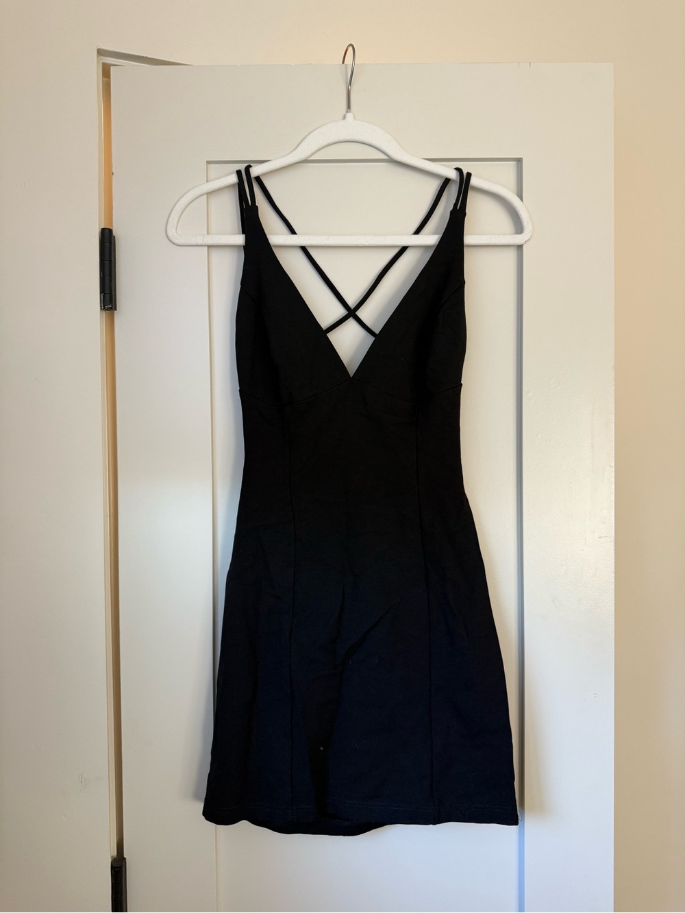 Black Strappy V-Neck Women's Dress